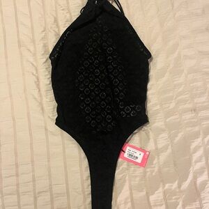 Edikted Black Lace Halter Bodysuit